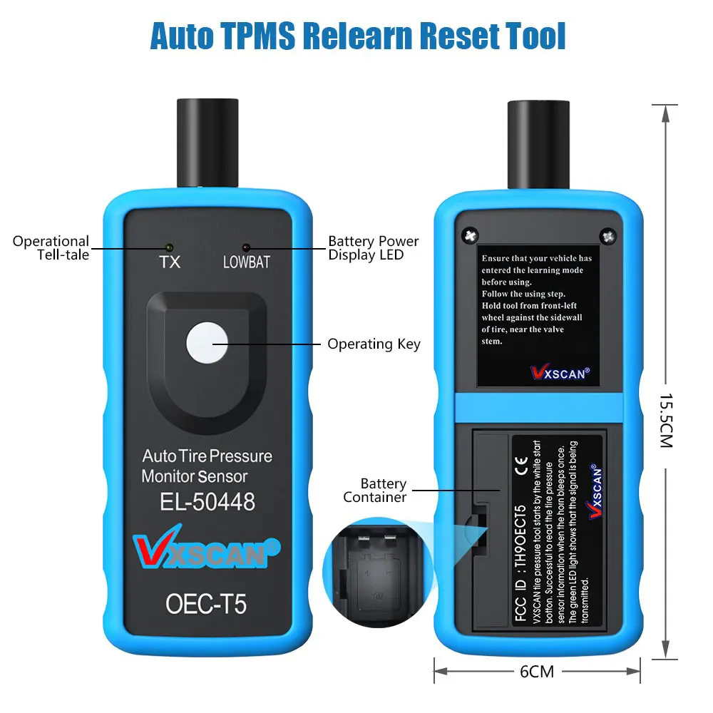 جهاز استشعار ضغط الإطارات VXSCAN ، أداة إعادة ضبط الإطارات TPMS ، سلسلة G M ، EL50448 ، #5