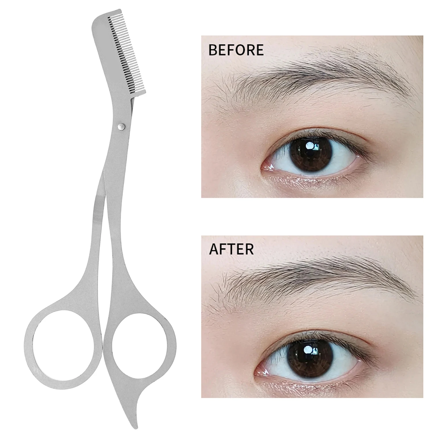 1/3 stücke Edelstahl Augenbraue Trimmen Schere mit Kämme Schönheit Schere Make-Up Zubehör Haar Entfernung Pflege Werkzeuge