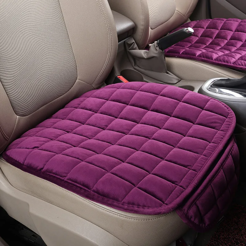 1-piece Plush Backless All-season Car Cushion No-tie Non-slip Square Seat Cushion