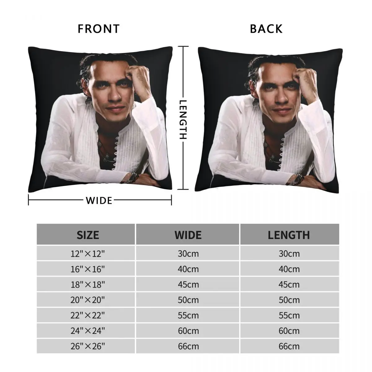 Marc Anthony Pillowcase Polyester Linen Velvet Printed Zip Decor Pillow Case Car Cushion Cover