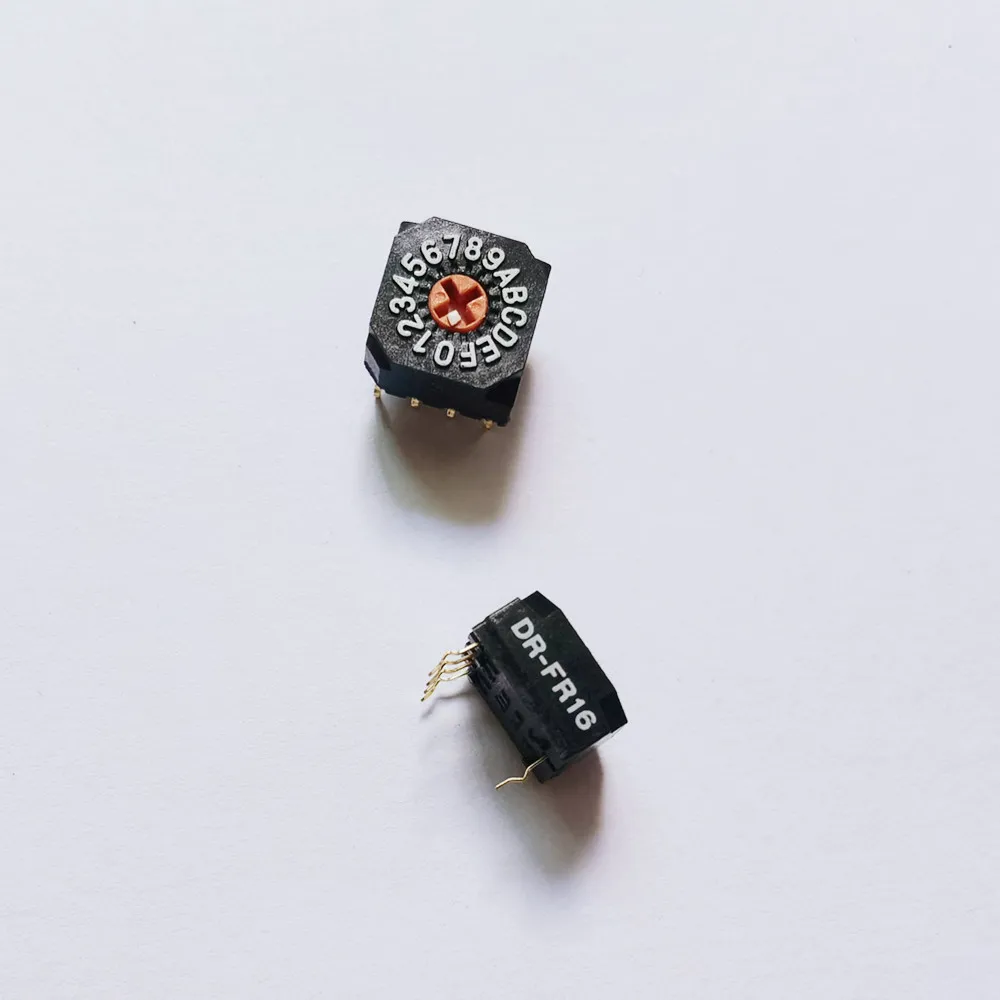 Original new 100% rotary dialing code switch DR-FR16 inverse code 10*10MM 0-F/16 bit 4:1