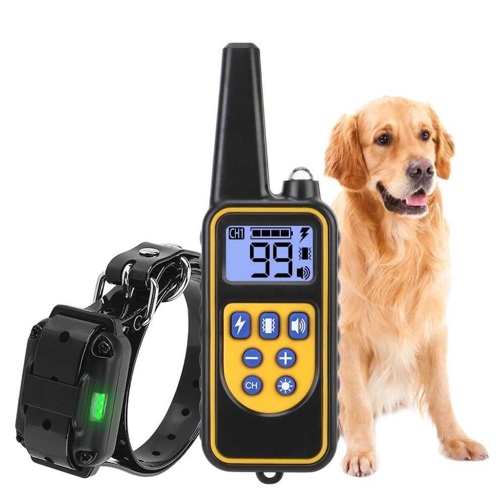 

Pet Dog Training Collar IP67 Waterproof 800m Electric Pet Products With LCD Display Rechargeable