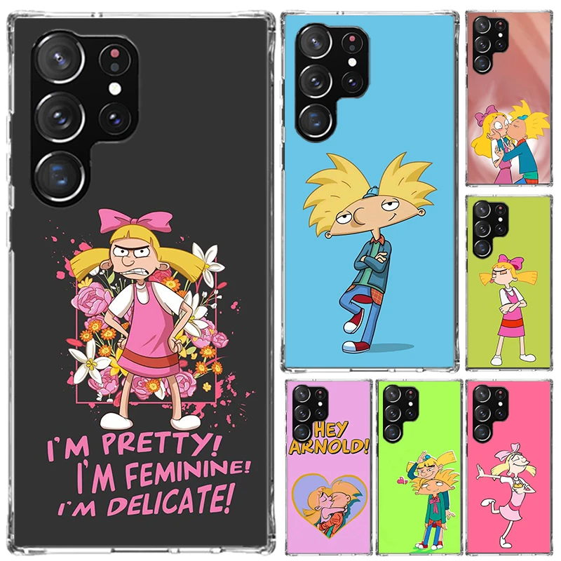 Cartoon Hey Arnold Fondos Phone Case for Samsung Galaxy S24 S23 S22 S21 Ultra S20 FE S10 Plus S10E S9 S8 + S7 Edge Soft Print Sh