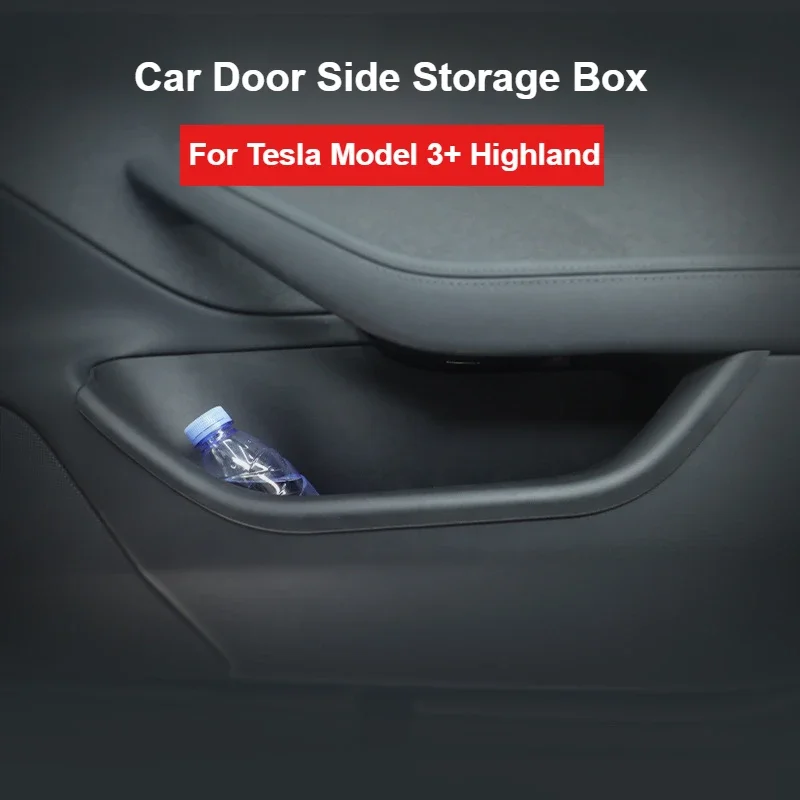 

For Tesla Model Model 3 Highland 2023 2024 Car Front and Rear Door Side Storage Box TPE Convenient Car Door Slot Organizer