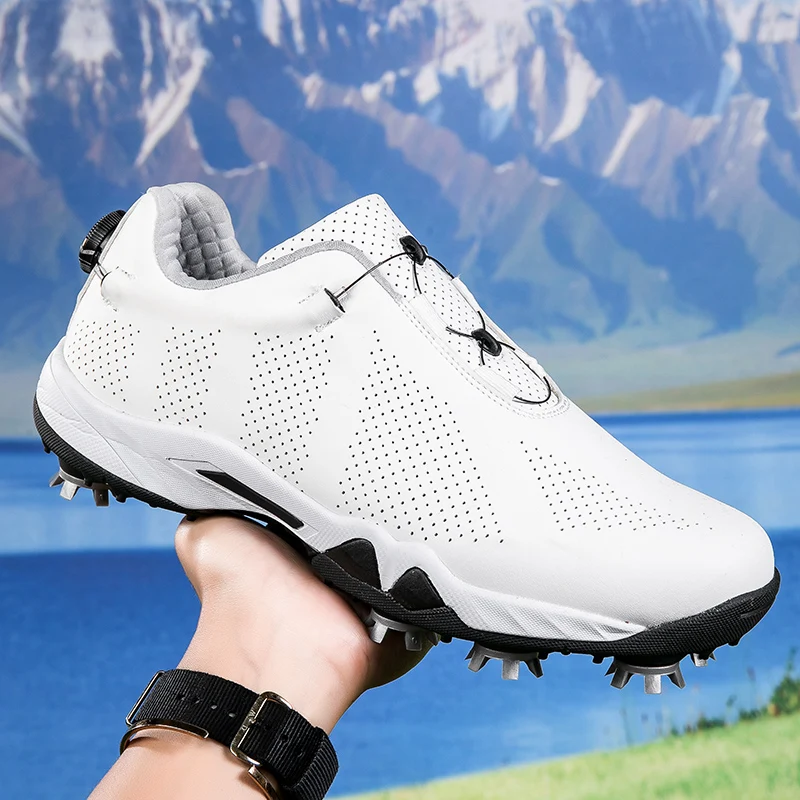 Unisex Golf Shoes Men's Knob Laces Summer Breathable Sports Shoes Anti Sideslip Shoes Golf Men's Shoes