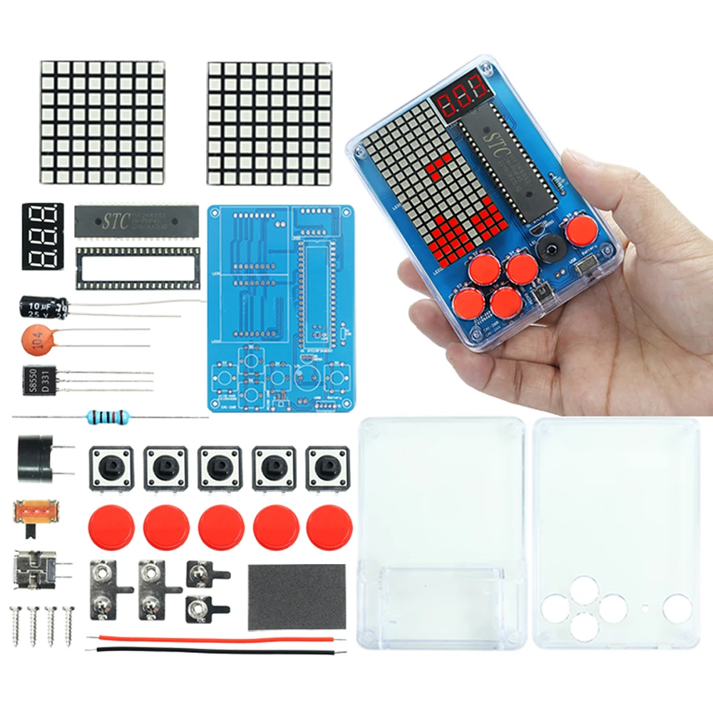 DIY Kit Elektronische Pixel Spielkonsole LED Dot Matrix Digital Tube Display STC15F2K60S2 MCU Doppelseitige PCB DIY Löten Kit