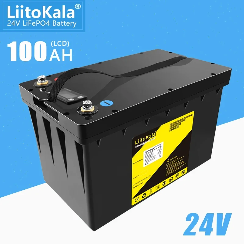 LiitoKala 24V100Ah/120Ah LiFePO4 Battery Solar Golf Car for Forklift waterproof battery pack for inverter,solar system