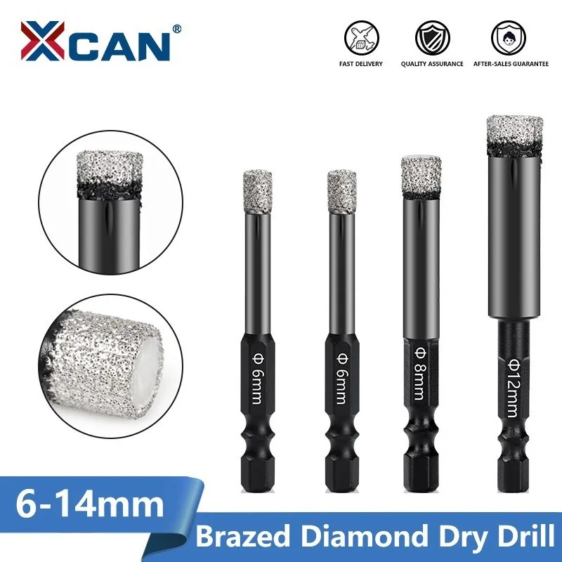 

XCAN Drill Bit Dry Cut Vacuum Brazed Diamond Drilling Core Bit Ceramic Tile Granite Marble Hole Saw Hole Drilling Tool 6-14mm