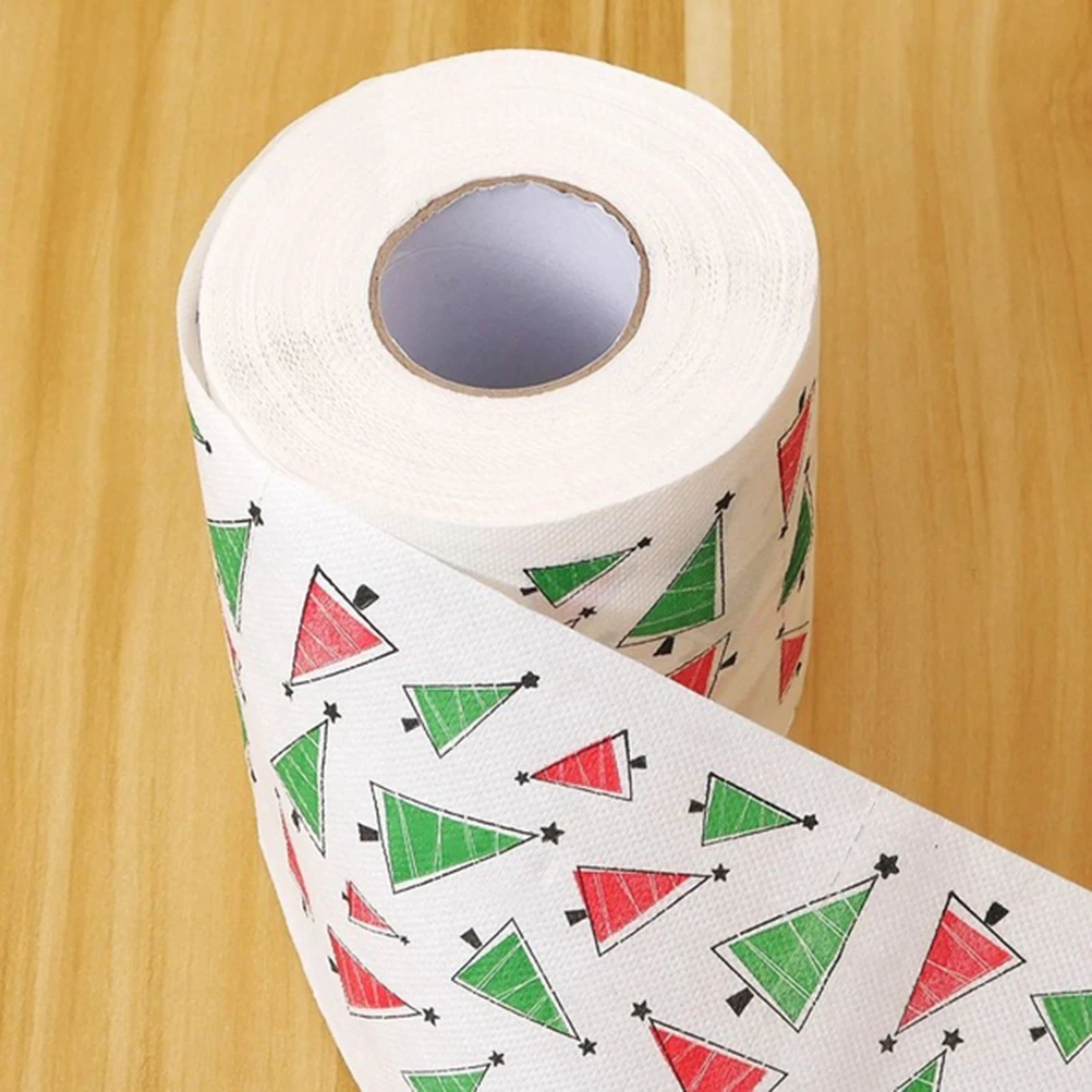 

Christmas Themed Tissue Roll Cartoon Printed Toilet Paper Festival Paper Towel for Kitchen Bathroom (Christmas Tree)