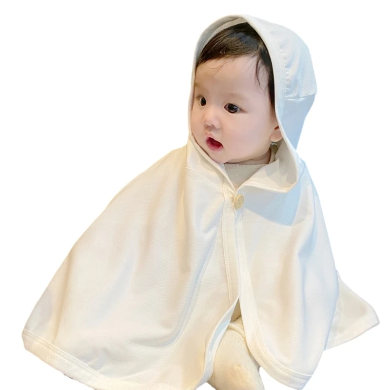 QX2D Wearable Blanket Lovely Animal Ear Newborns Wrap Towel UPF50+ Sun Protections