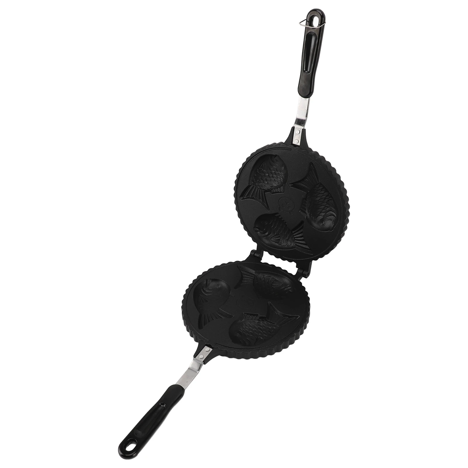 

Double Sided Taiyaki Pan Fish Waffle Maker Pan 3 Fish Cute Aluminum Uniform Heating Double Sided Taiyaki Pan for Home Snack