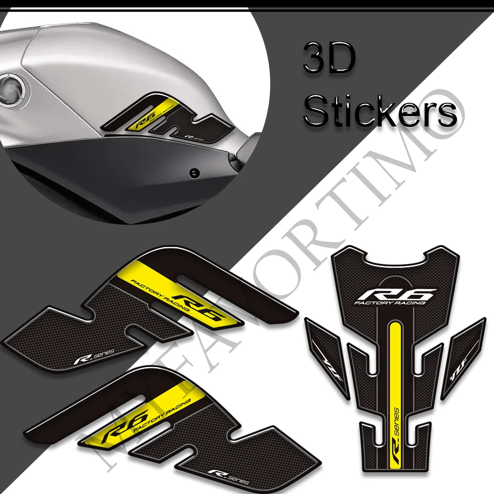 

For YAMAHA YZF-R6 YZF R6 YZFR6 Motorcycle Stickers Decals Protector Tank Pad Side Grips Gas Fuel Oil Kit Knee