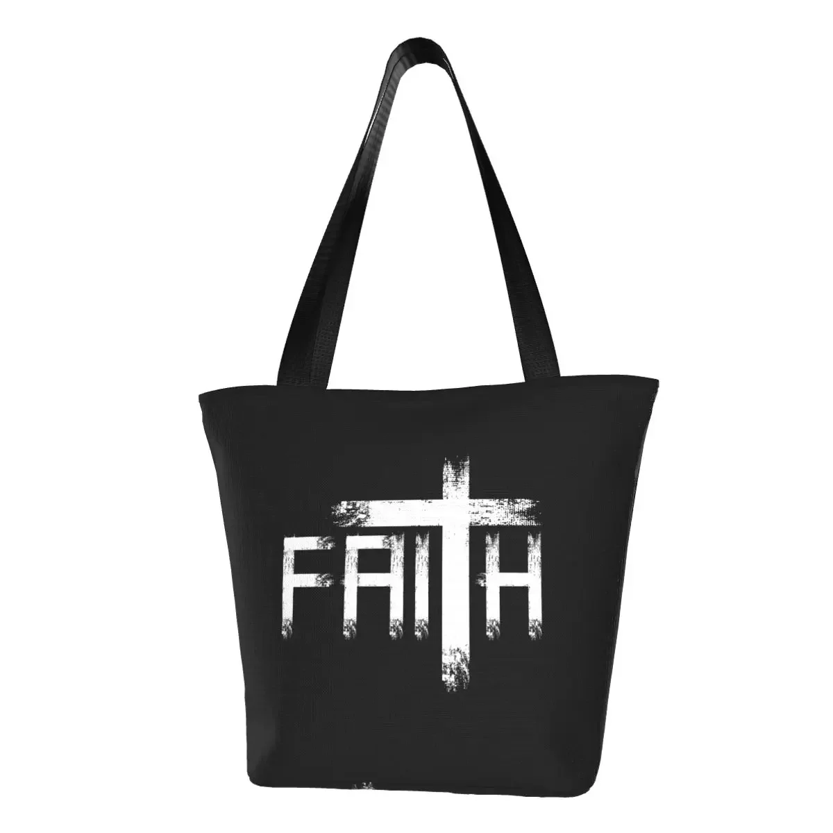 Custom God Preacher Believer Christian Shopping Canvas Bags Women Grocery Faith Christianity Religious Tote Shopper Bags