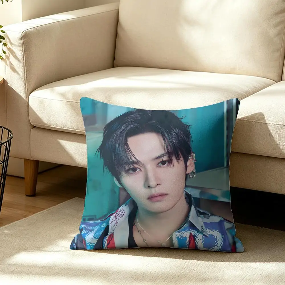 Kpop Korean Singer L-Lee Know Cushion Cover Wrinkle-Resistant Short Plush Pillow Case Breathable Machine-Washable