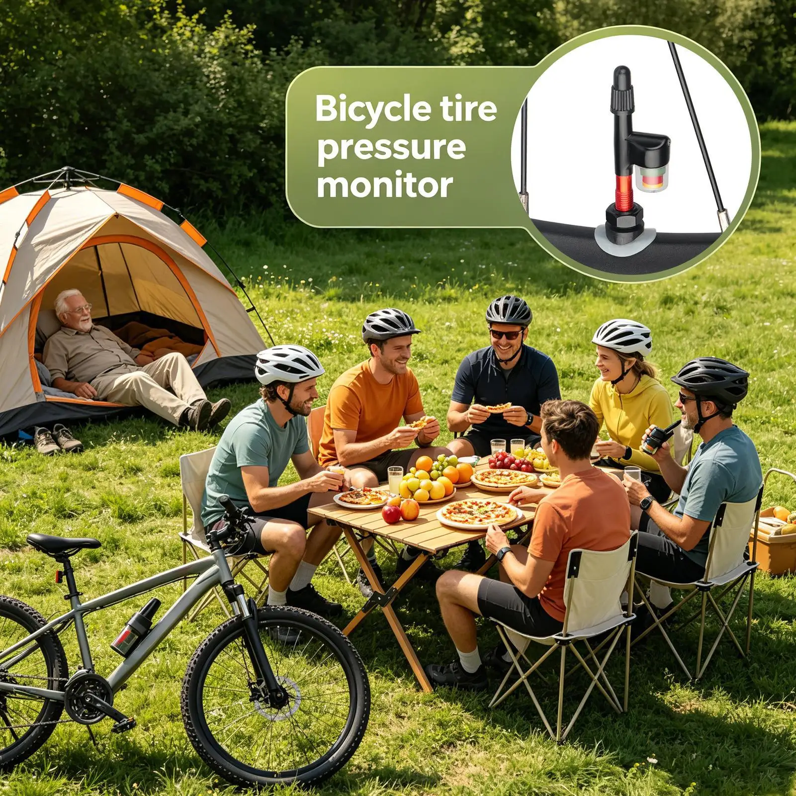Tire Sensor Tool Professional Real-time Airtight Precise Bike Tire Deviation Monitor System For Adults Lovers Families Friends