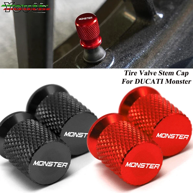 For Ducati Monster 600 620 696 796 797 821 937 950 1200/s 1100 SP Motorcycle Accessories CNC Wheel Tire Valve Caps Cover Plug