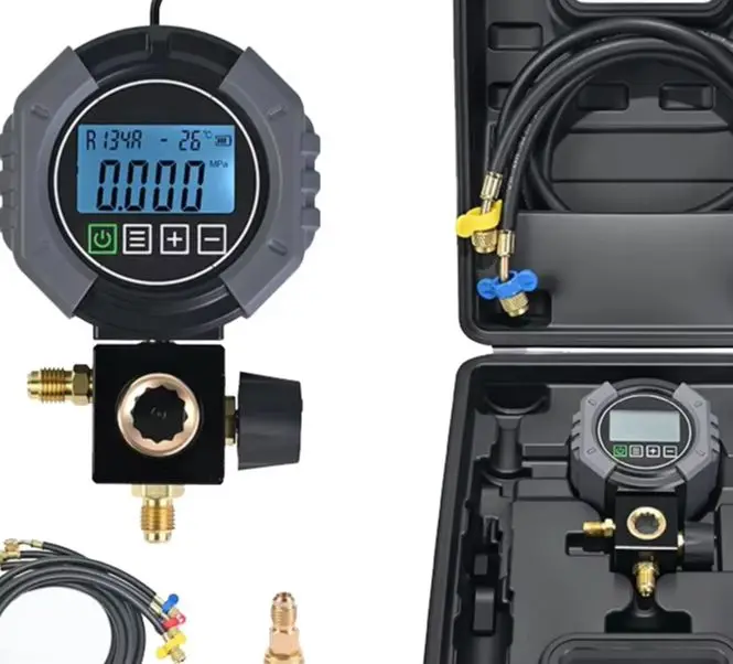 

0-6000 KPa Digital Manifold Pressure Gauge, Electronic Air Conditioner Pressure Leak Tester, Refrigerant-Vacuum Pressure Gauge