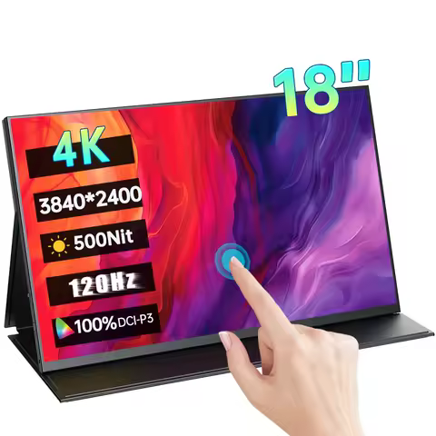 18 Inch 4K 120Hz Touchscreen Portable Monitor 100%DCI-P3 500Nit 16:10 HDR FreeSync Screen Game Display For PC XBox PS4/5 Switch