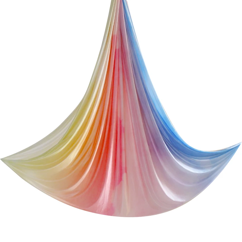 

Prior Fitness 7M long Ombre Aerial Yoga Hammock Fabric Gradient Colors Silky Nylon Low Stretch For Aerial Yoga