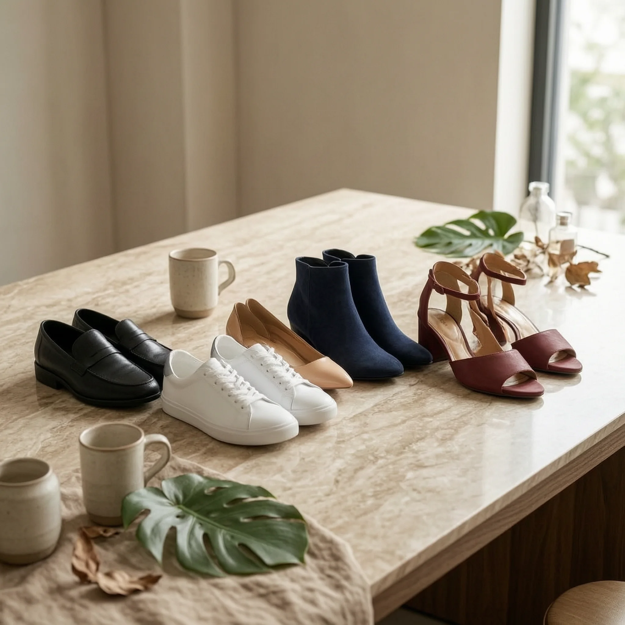 Curved Shoe Display Rack Rust-proof Shoe Riser Stand Easy to Clean for Modern Interior Design Setup