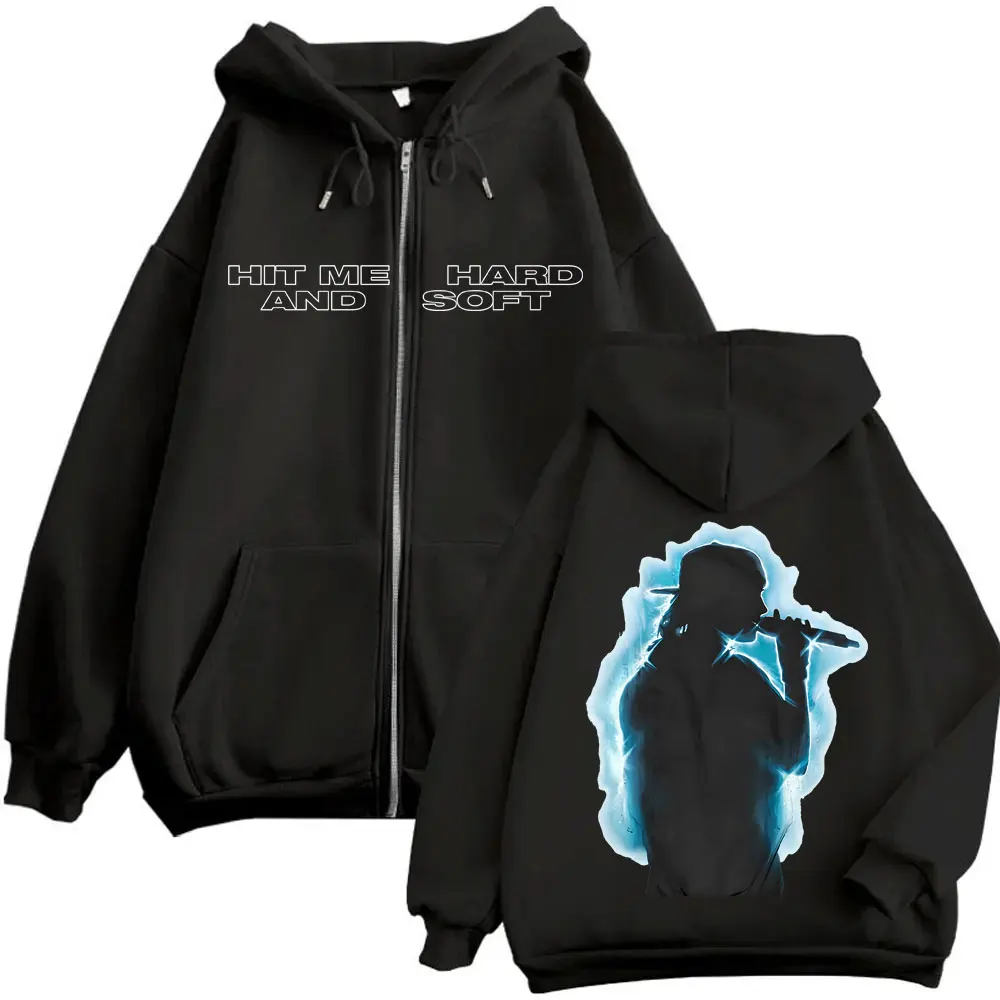 

Hit Me Hard and Soft Tour Zipper Hoodie Men Women Hip Hop Fashion Pop Music Zip Up Jacket Coat Men's Oversized Zip Up Sweatshirt