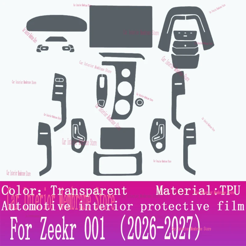 Film de protection transparent en TPU pour console centrale intérieure de voiture Zeekr 001 2027 2026, film anti-rayures et réparateur