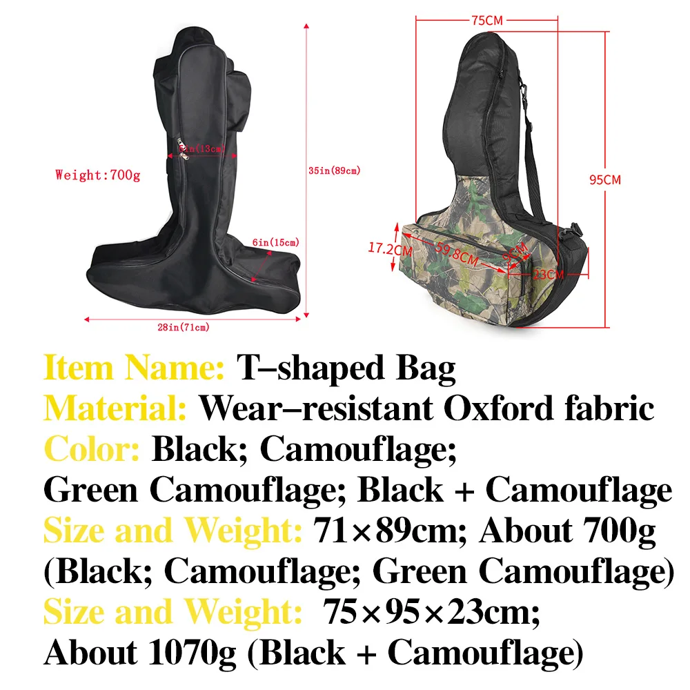 Bolsa de ballesta portátil para tiro con arco, funda de lona en forma de T para ballesta, mochila ajustable, bolsa para ballesta, caza, tiro, objetivo