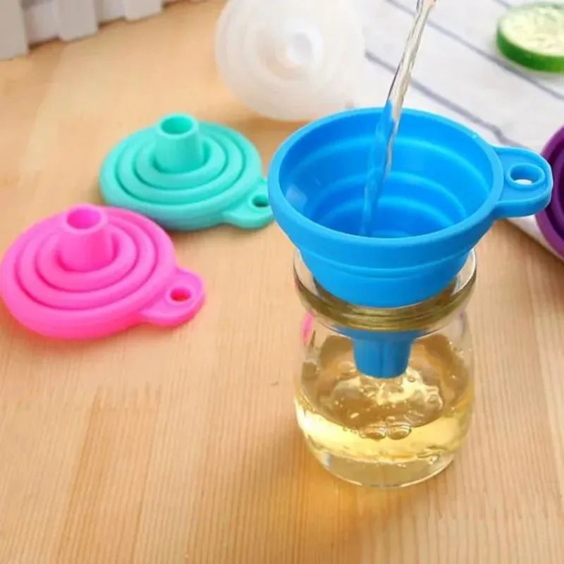 Mini faltbarer Trichter aus Silikon, zusammenklappbar, tragbar, für Kraftstofftrichter, Bier, Öl, Küchenzubehör, Werkzeuge