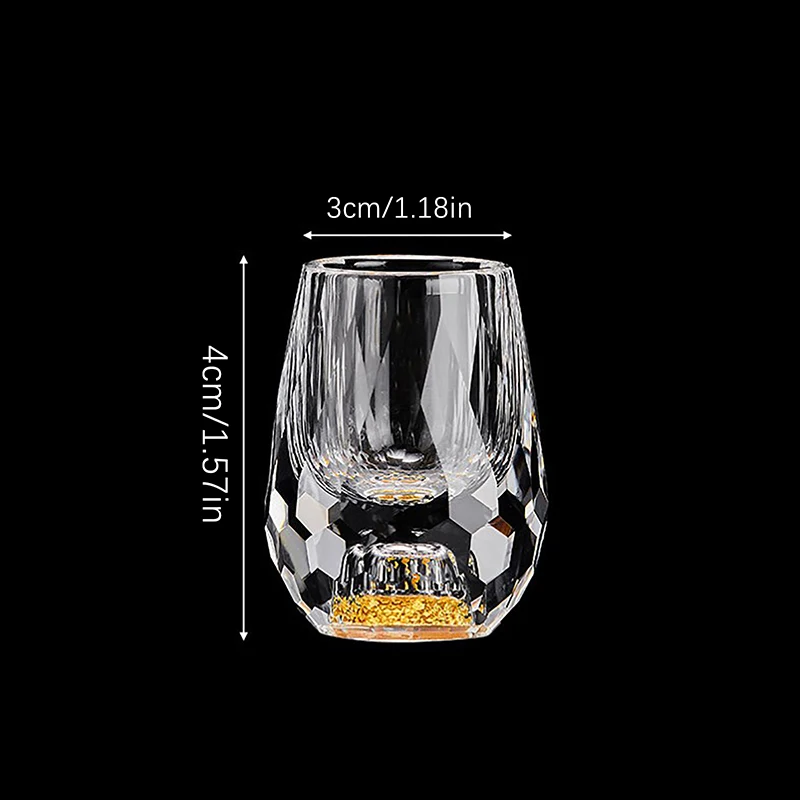 Luxury Crystal Glass Vodka Glass Sake Shochu Glass Bar Liqueur Double Bottom Gold Foil Glass Tea Cup High-end Gifts Hard Liquor