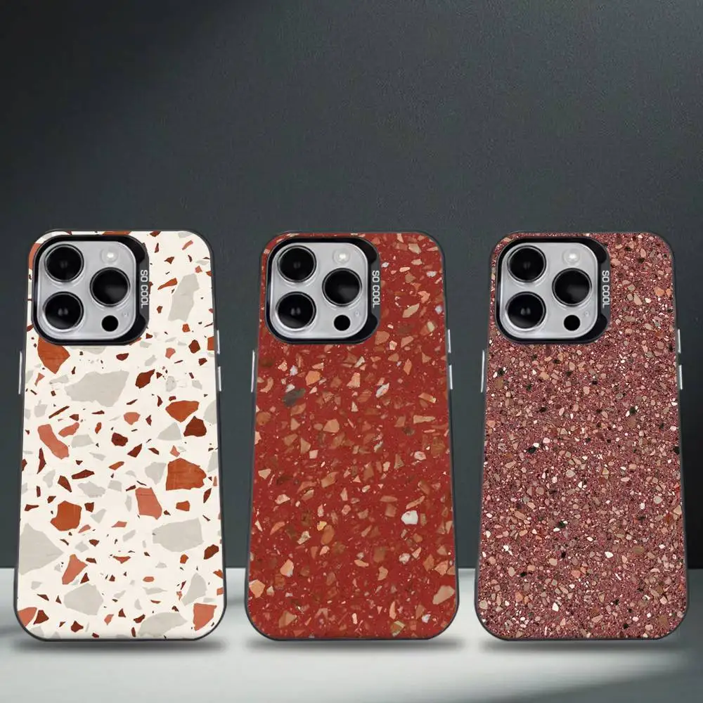 

Terrazzo Abstract Tortoise Phone Case For iPhone 16,15,14,13,12,11,8,7,Pro,Max,Plus,Mini,XS,SE Anti Fall Black Matte Hard