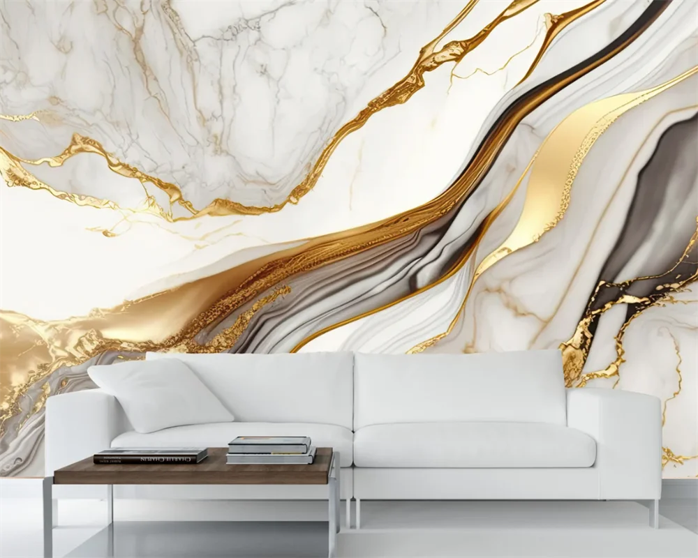 

beibehang Customized latest wall paper Nordic marble light luxury modern minimalist living room TV background wallpaper