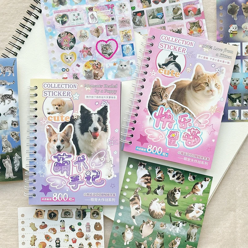 

Mr. Paper Cute Pet Battle Sticker Book, 30pcs Cut-Out Coil Design for DIY Journal Greeting Cards & Scrapbook Decoration