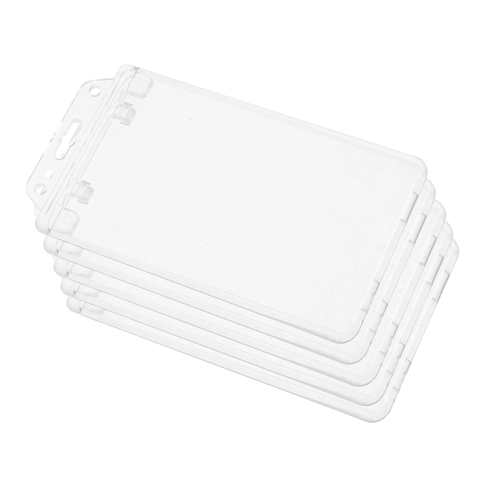 

5pcs Id Card Holders Badge Clear Sleeve Covers Cards Protectors Storage Display Case Teachers Students Office Employees
