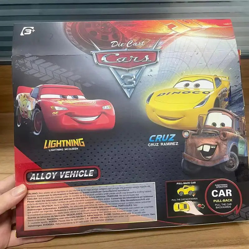 Set Of 6-8 Disney Pixar Cars, 3 Alloy Die-Casting Model Ornaments, Pull Back Cars, Including Lightning Mcqueen Jackson Storm Toy