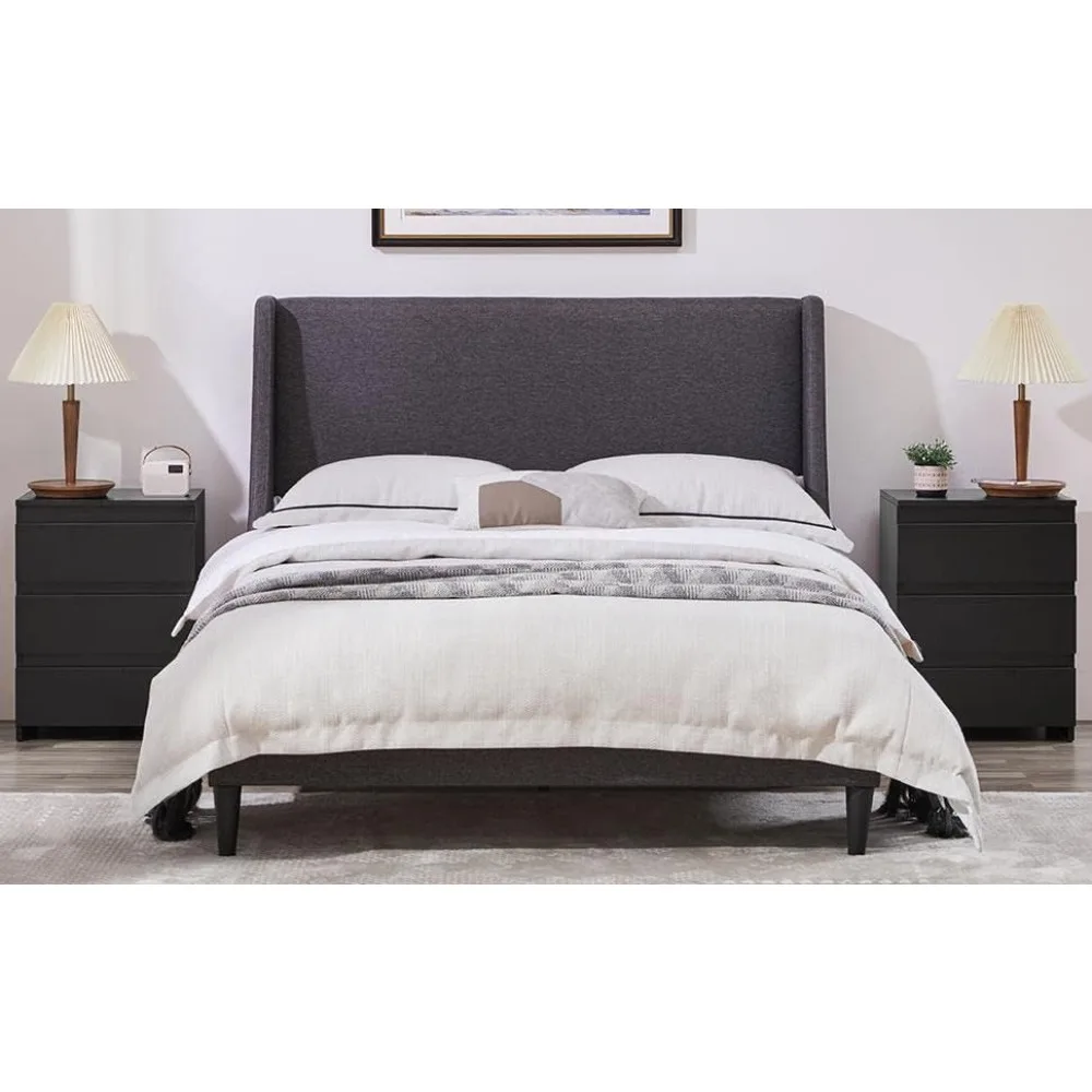 

Wooden bedside table set of two pieces, bedside table with 3 drawers, bedside table with bedroom storage space