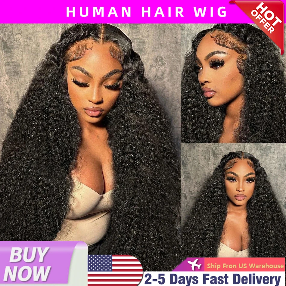 HD 13X6 โปร่งใส Deep Water Wave Curly Lace Frontal Wigs สําหรับผู้หญิงสีดํา 30 34 40 Inch13X4 ด้านหน้าวิกผมมนุษย์ชุดวิกผม