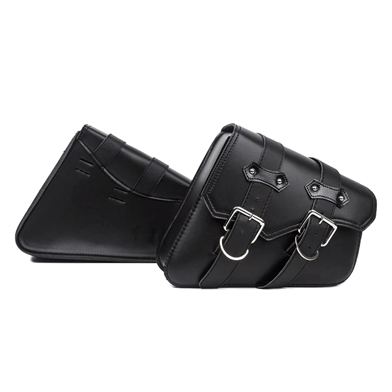 4Pcs Universal Motorcycle Bags PU Leather Saddle Bag For Sportster XL883 XL1200 Cruiser Side Storage Tool Pouche