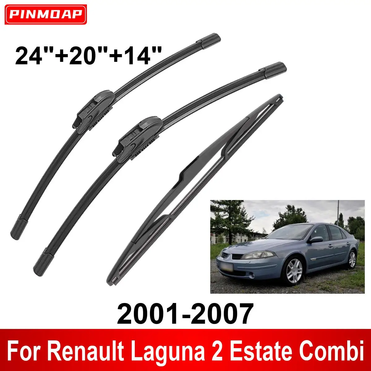 1/2/3/4/6 قطعة ممسحة السيارة لرينو لاغونا 2 العقارات كومبي 2001-2007 الجبهة الخلفية ممسحة شفرات فرش القاطع اكسسوارات السيارات 2006 #1