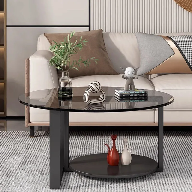 Transparent Space Saving Coffee Table Unique Mechanism Decoration Designer Coffee Table Round Simple Couchtisch Home Furniture