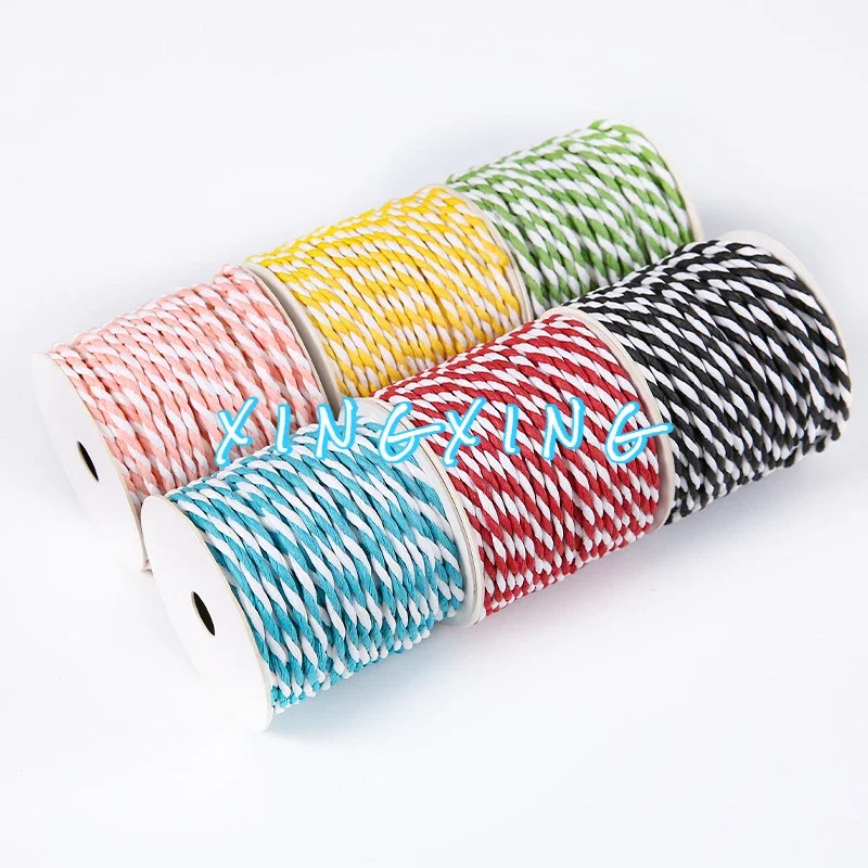 10M/Roll Cotton Cord Baker Twine Colorful Cotton Crafts Twine Macrame Cord String DIY Home Textile Gift Wrapping Wedding Decor