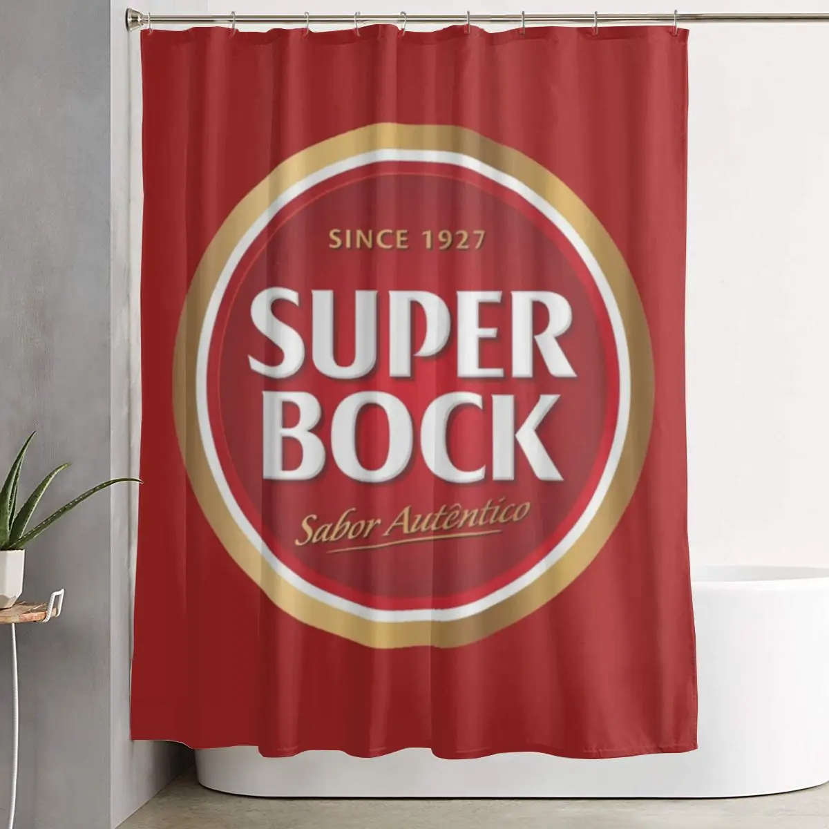 

Занавеска для душа Super Bock, полиэстеровая, водонепроницаемая, с крючками