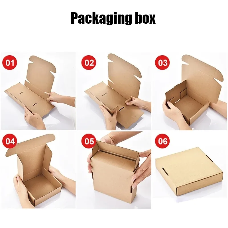 20PCS Multi Size Brown Kraft Paper Gift Box Christmas Cookies Candy Packaging Box Wedding Gifts For Guest Handmade Soap Wrapping