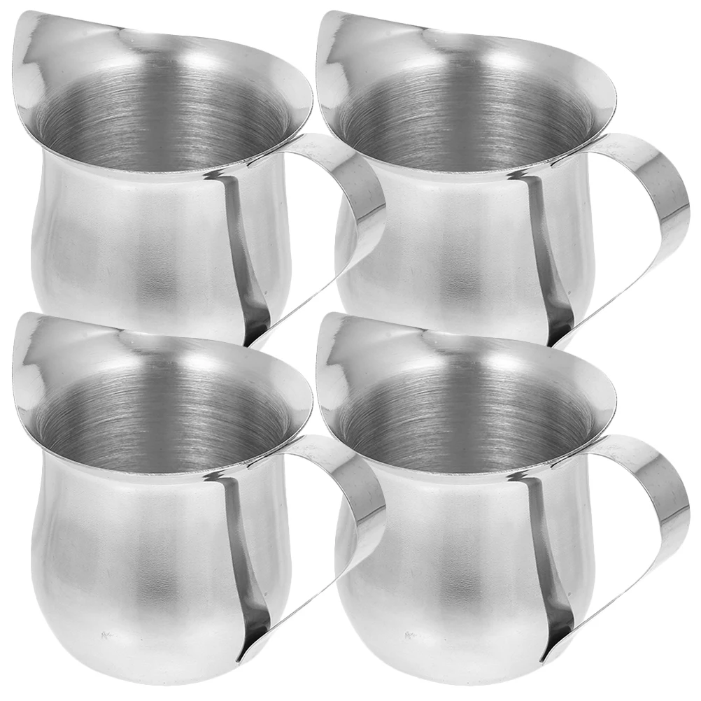 

Stainless Steel Milk Cup Small Frothing Pitcher Coffee Measuring Cup for Espresso Cappuccino Easy Clean Single Handle