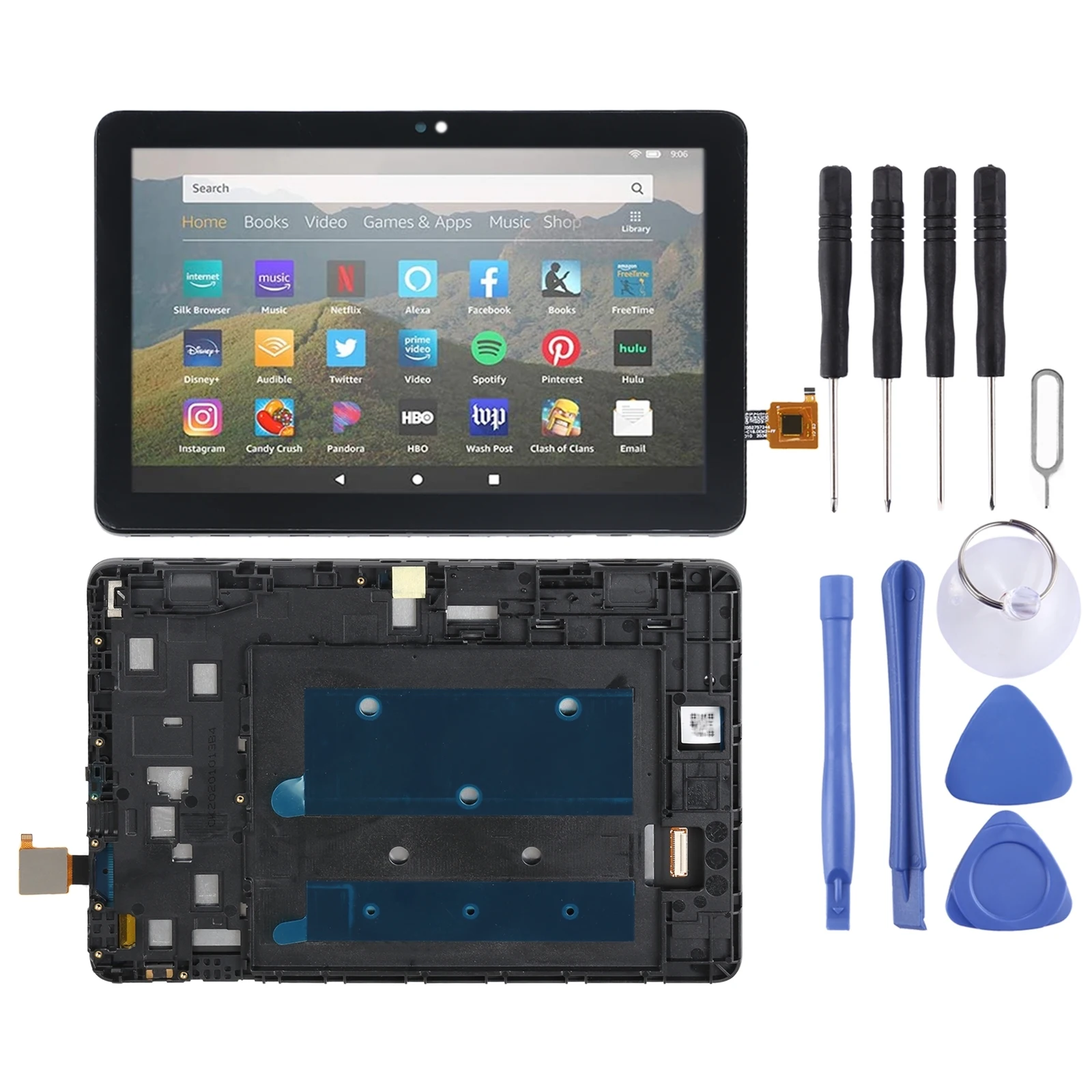 

OEM LCD Screen For Amazon Kindle Fire HD 8 Plus/HD 8 2020/Kids 10th gen Digitizer Full Assembly with Frame