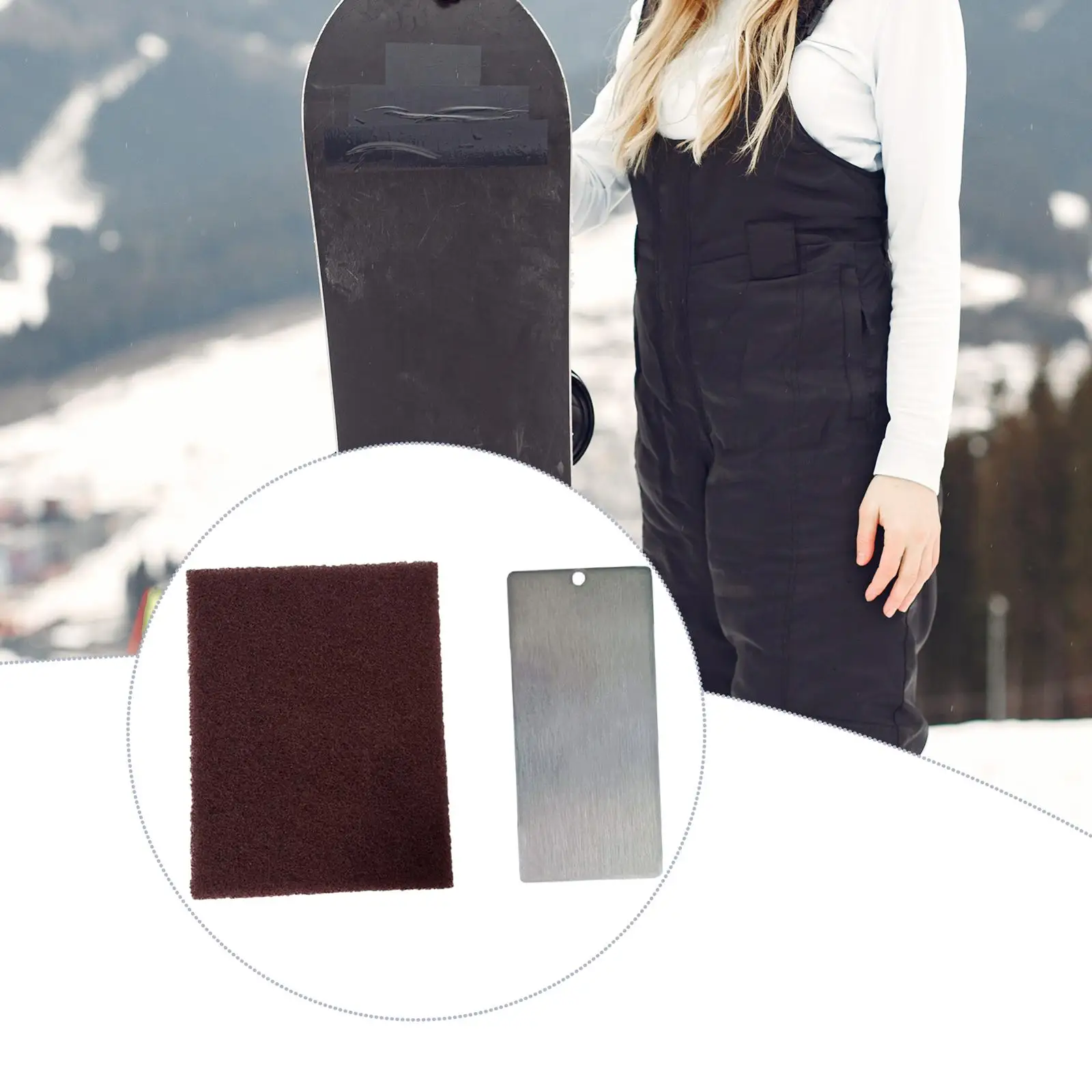 Snowboard Wax Remover Ski Wax Remover Rectangle with Non Woven Hand Pad for Snowboarding Application Supply Maintenance Gear