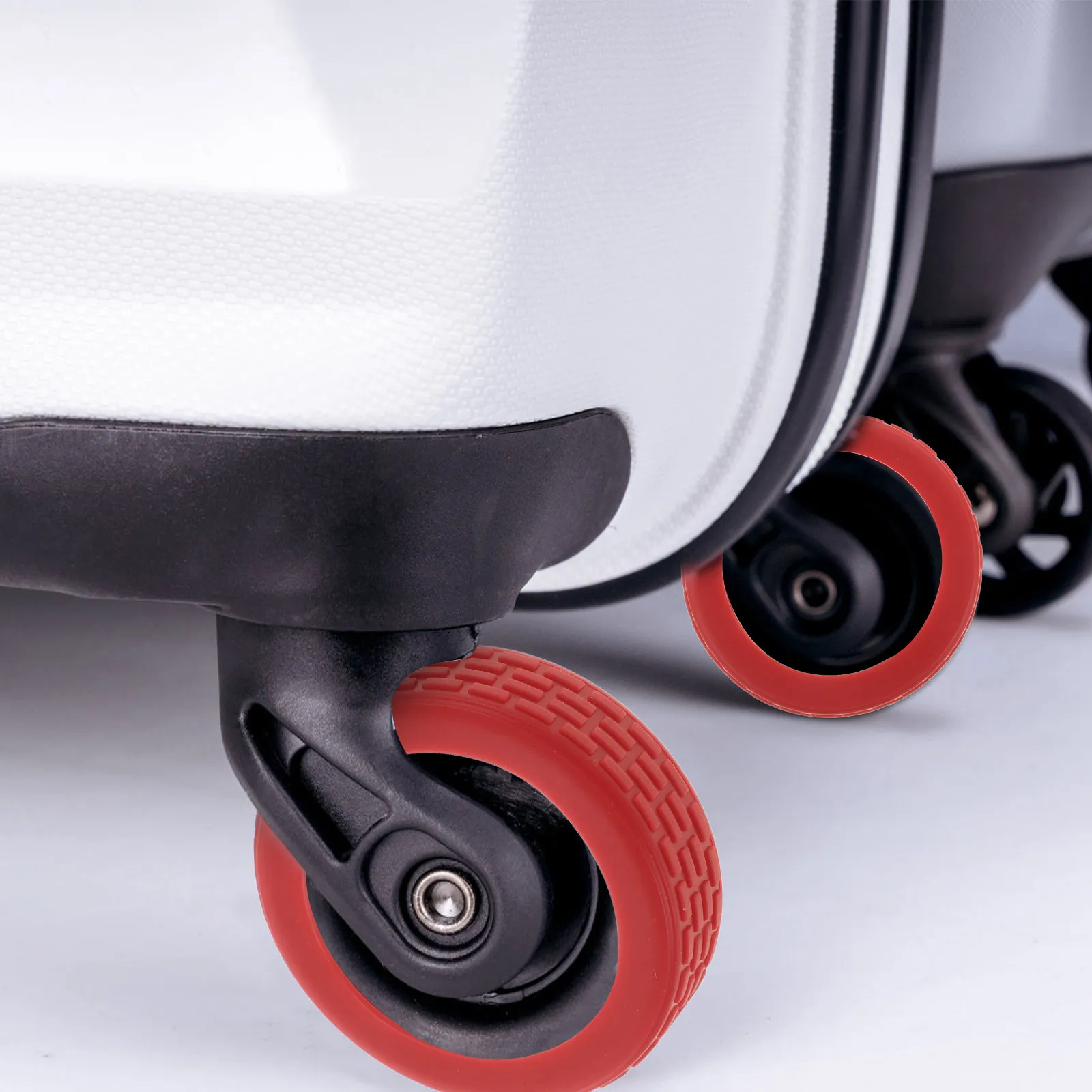 

8Pcs Luggage Wheel Protective Cover Silicone Universal Fit for Trolley Case Noise Reducing Anti Slip Durability Travel Suitcase