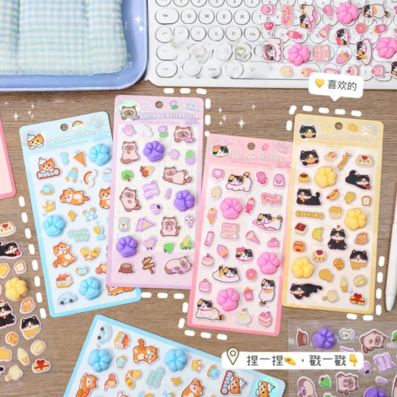 24-pezzi-lotto-adesivi-3d-gatto-kawaii-carini-per-scrapbooking-diario-fai-da-te-decorazione-cancelleria-etichette-adesive-per-album