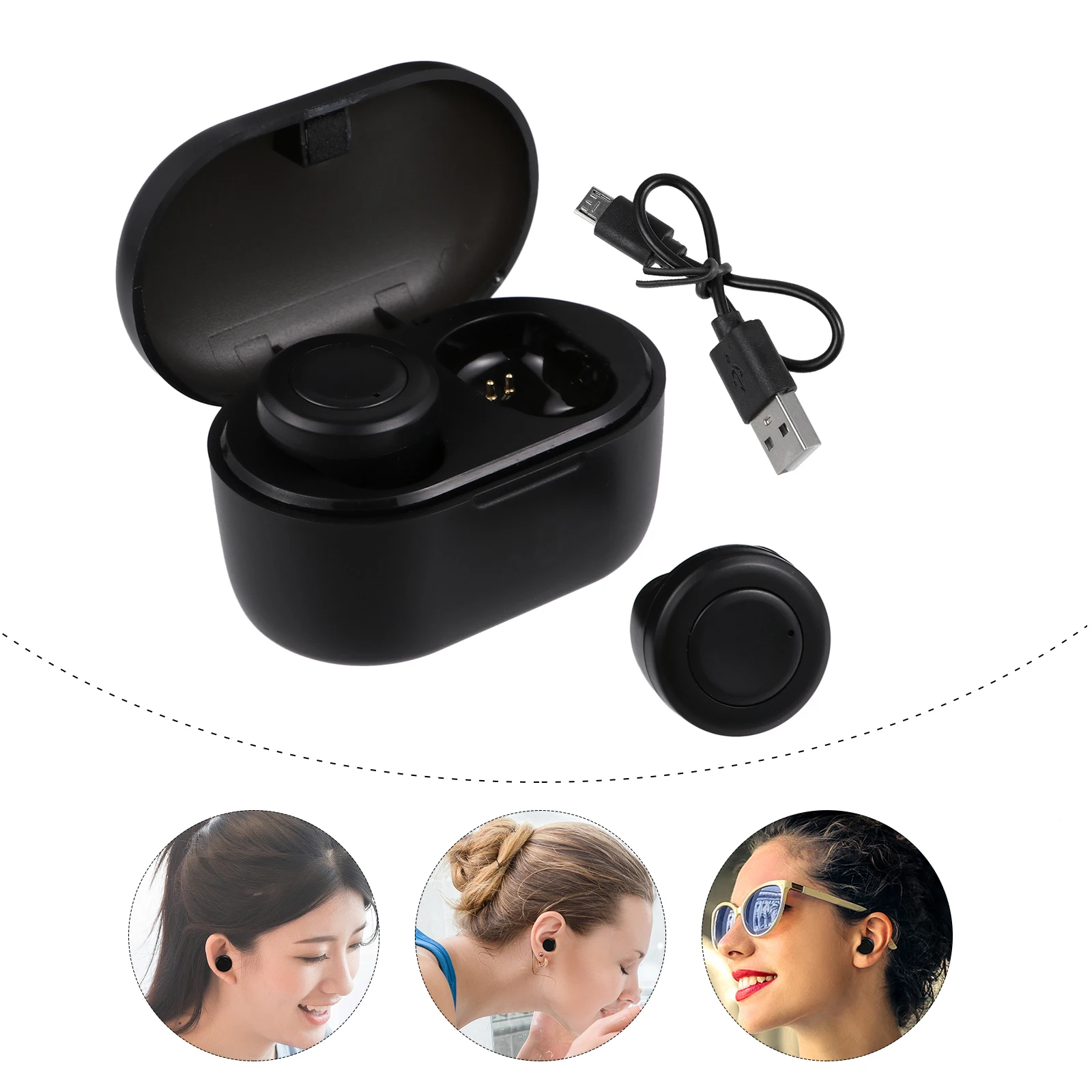 

1 Set Of Earbuds Wireless In-Ear Headset Lightweight Noise Reducing For Sports Outdoor Gaming Music Mini Earphones