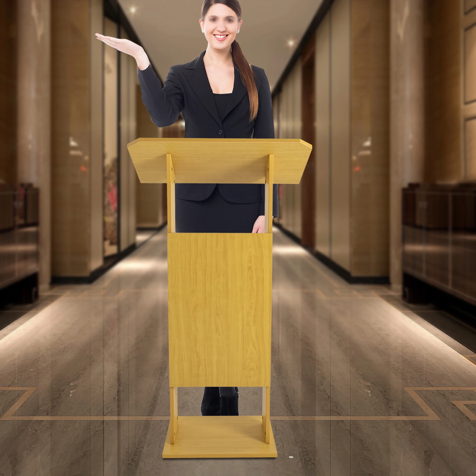 حامل عرض تقديمي للمؤتمرات مقاس 47.7 بوصة مع مكتب ذو 4 عجلات لكنيسة الفصول الدراسية