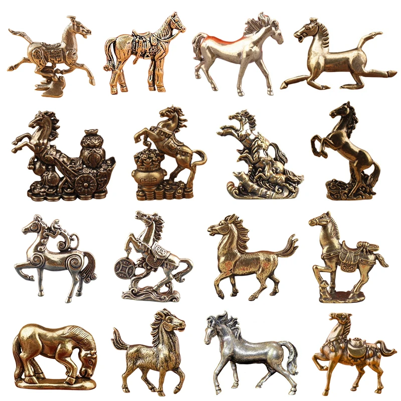 2026 سنة الحصان النحاس فنغ شوي الحصان التماثيل مصغرة يبارك مهنتك مع النجاح مكتب المنزل سطح المكتب الديكور هدية
